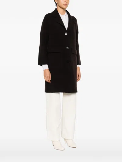 Lebor Gabala Button-fastening Coat In Black
