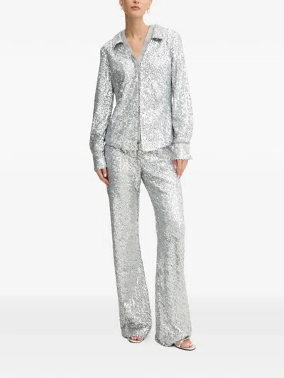 Stine Goya Sequin-embellished Trousers In Gray