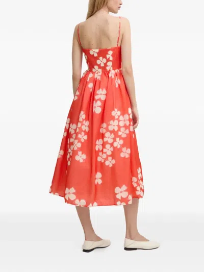 Stine Goya Yanina Midikleid Aus Floralem Jacquard In Orange