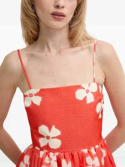 Stine Goya Yanina Midikleid Aus Floralem Jacquard In Orange