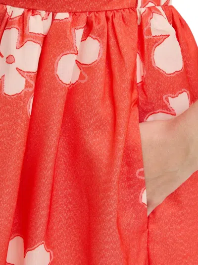 Stine Goya Yanina Midikleid Aus Floralem Jacquard In Orange