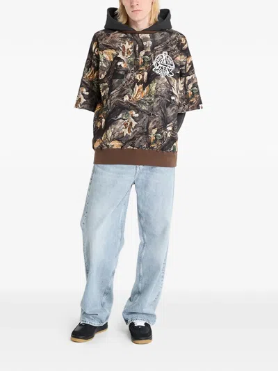 A Bathing Ape Tree Edge Camo Layered Hoodie In Brown