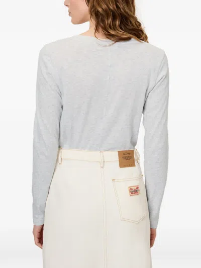 American Vintage Gamipy V-neck T-shirt In Gray