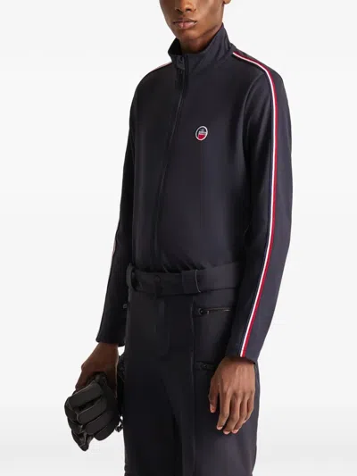 Fusalp Mario Striped Zip Jacket In Blue