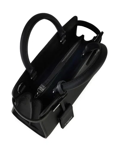 Le Tanneur Emilie Buckle Pebbled Tote Bag In Black