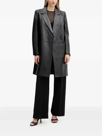 Hugo Boss Double-breasted Coat In Black