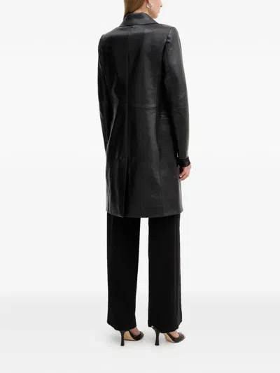 Hugo Boss Double-breasted Coat In Black