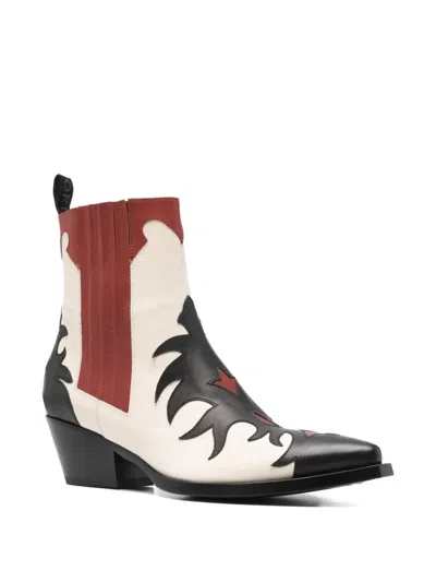 Sartore Panelled Boots In White