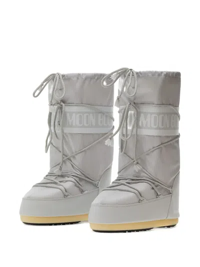 Moon Boot Lace-up Boots In Gray
