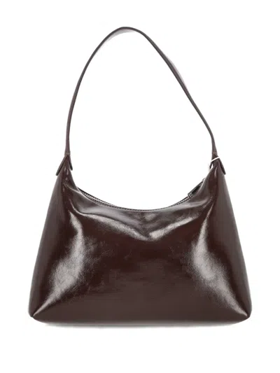 Stand Oil Zip Logo-print Shoulder Bag In Brown