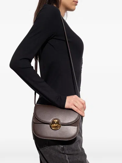 Furla Suede Appliqué Turn-lock Tote Bag In Brown