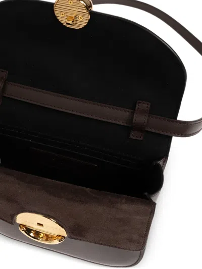 Furla Suede Appliqué Turn-lock Tote Bag In Brown