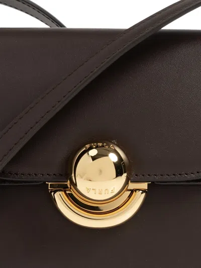 Furla Suede Appliqué Turn-lock Tote Bag In Brown