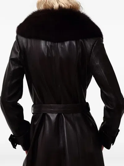 Poche Paris Single-breasted Belted Coat In Black
