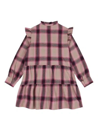 Tommy Hilfiger Junior Ruffled Checked-pattern Dress In Pink