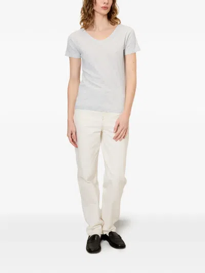 American Vintage Gamipy V-neck T-shirt In Gray