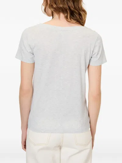 American Vintage Gamipy V-neck T-shirt In Gray