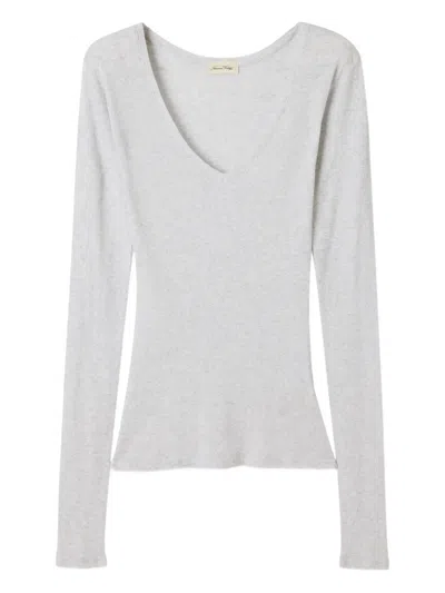 American Vintage Massachusetts Long-sleeve T-shirt In Gray