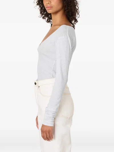 American Vintage Massachusetts Long-sleeve T-shirt In Gray