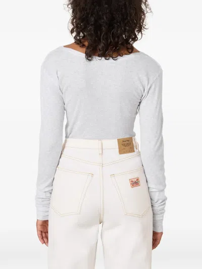 American Vintage Massachusetts Long-sleeve T-shirt In Gray