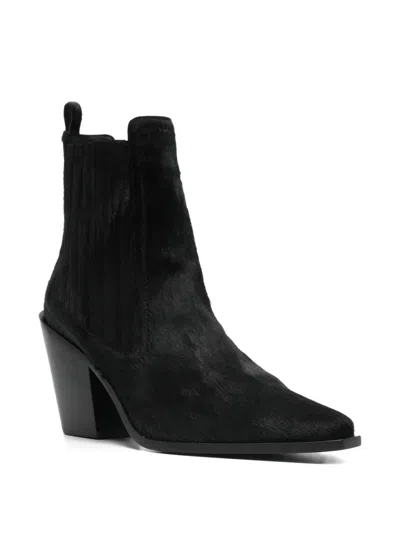 Sartore Pull-on Block-heel Boots In Black