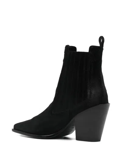 Sartore Pull-on Block-heel Boots In Black