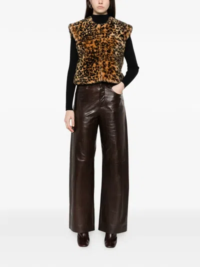 Antik Batik Leopard Waistcoat In Brown