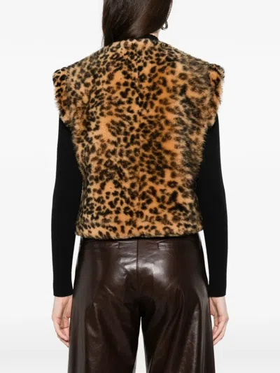 Antik Batik Leopard Waistcoat In Brown