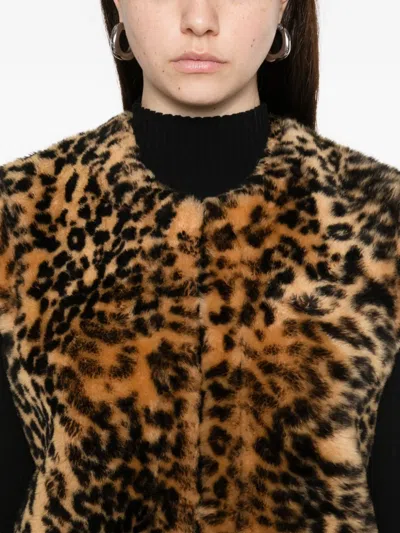 Antik Batik Leopard Waistcoat In Brown