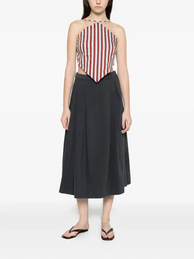 Labo Art A-line Midi Skirt In Blue