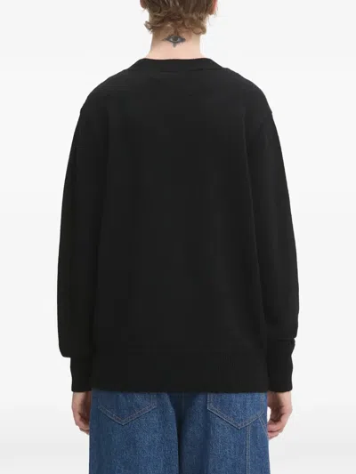 Fiorucci Angels-patch Button-fastening Cardigan In Black