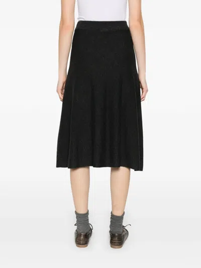 Gran Sasso A-line Midi Skirt In Black