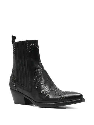 Sartore Studded Ankle Boots In Black