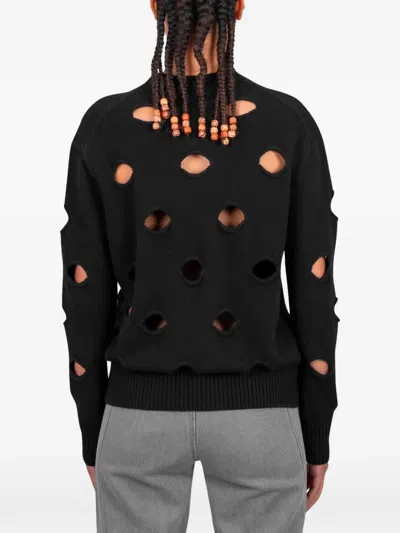 Gimaguas Pull Openwork Sweater In Black