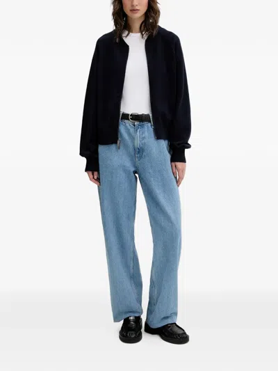 Dickies Zip-up Cardigan In Blue