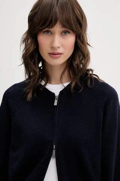 Dickies Zip-up Cardigan In Blue