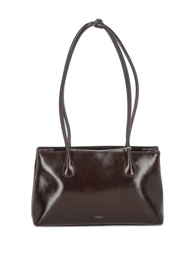 Stand Oil Square Low Rectangular Shoulder Bag In Brown