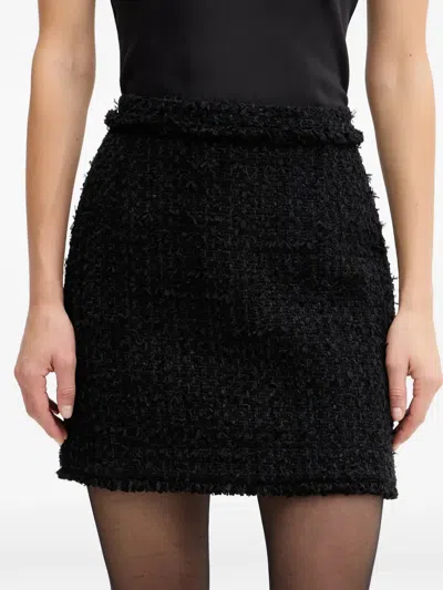 Hugo Boss Vokila Ruffled Mini Skirt In Black