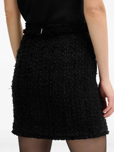 Hugo Boss Vokila Ruffled Mini Skirt In Black