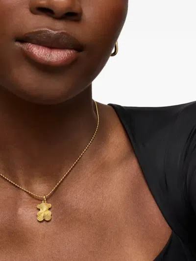 Tous Patterned Bear-shape Pendant In Gold