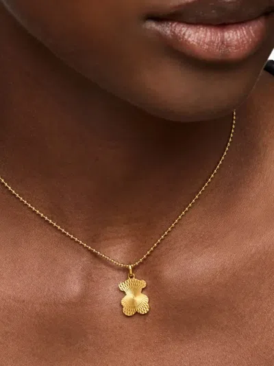 Tous Patterned Bear-shape Pendant In Gold