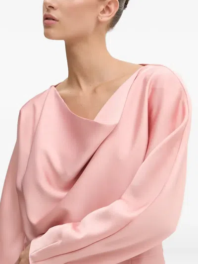 Stine Goya Cowl-neck Slit Midi Dress In Pink