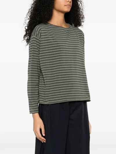 Labo Art Lola Striped Long-sleeve Top In Green