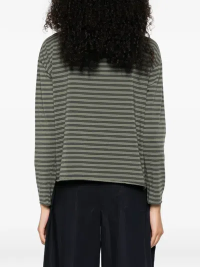 Labo Art Lola Striped Long-sleeve Top In Green