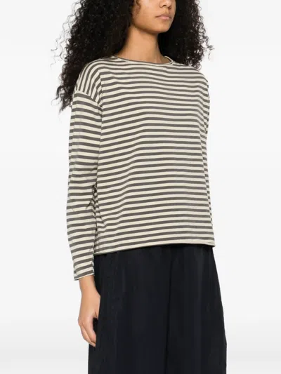 Labo Art Lola Striped Long-sleeve Top In Brown