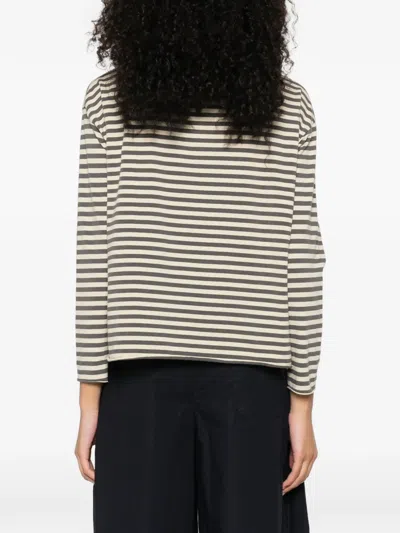 Labo Art Lola Striped Long-sleeve Top In Brown
