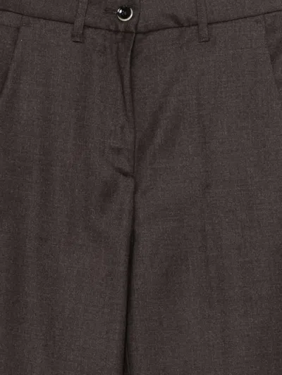 Nine In The Morning Mina Cuffed-hem Trousers In Brown