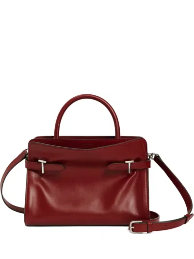 Le Tanneur Emie Medium Handbag In Smooth Leather And Nubuck In Red