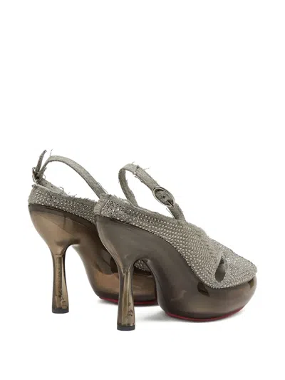 Diesel D-lake Strass-embellished Sandals In Gray