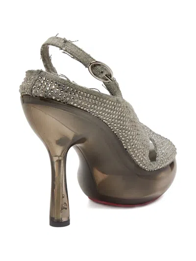 Diesel D-lake Strass-embellished Sandals In Gray